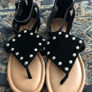 EUC Torrid Black Sandals Sz 9 wide